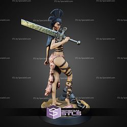 Yurashna The Scarred 32mm 75mm Fantasy STL Miniatures