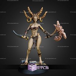Yuratien The Dancer of Zhirosh 32mm 75mm Fantasy STL Miniatures