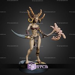 Yuratien The Dancer of Zhirosh 32mm 75mm Fantasy STL Miniatures