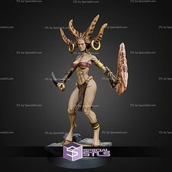 Yuratien The Dancer of Zhirosh 32mm 75mm Fantasy STL Miniatures
