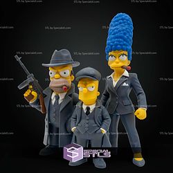 Bart Homer And Marge Simpson Peaky Blinders No AMS STL Files
