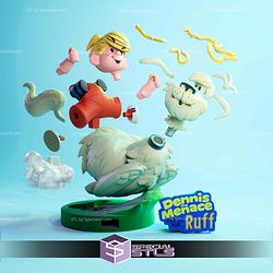 Dennis The Menace And Ruff 160mm STL Files