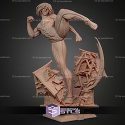 Female Titan Kick Pose 244mm STL Files