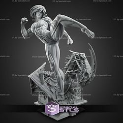 Female Titan Kick Pose 244mm STL Files