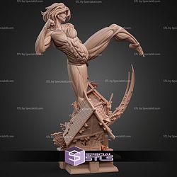 Female Titan Kick Pose 244mm STL Files