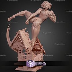 Female Titan Kick Pose 244mm STL Files