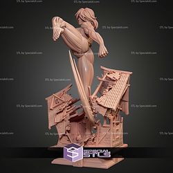 Female Titan Kick Pose 244mm STL Files