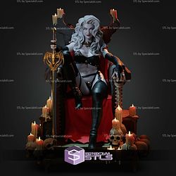 Lady Death On Throne 166mm STL Files