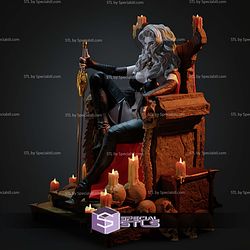 Lady Death On Throne 166mm STL Files
