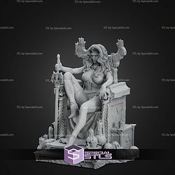 Lady Death On Throne 166mm STL Files