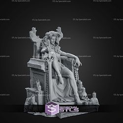 Lady Death On Throne 166mm STL Files