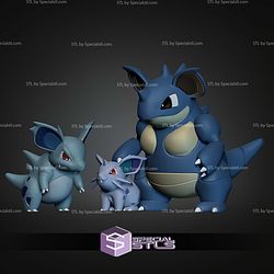 NidoranF Nidorina Nidoqueen Pokemon Basic STL Files