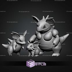 NidoranF Nidorina Nidoqueen Pokemon Basic STL Files