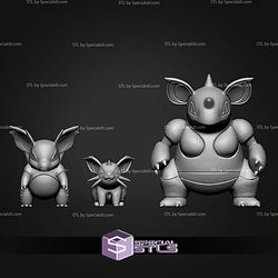 NidoranF Nidorina Nidoqueen Pokemon Basic STL Files