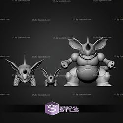 NidoranM Nidorino Nidoking Pokemon Basic STL Files