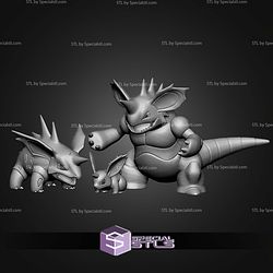 NidoranM Nidorino Nidoking Pokemon Basic STL Files