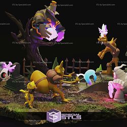 Pokemon Battle Diorama Ghost Vs Psychic STL Files