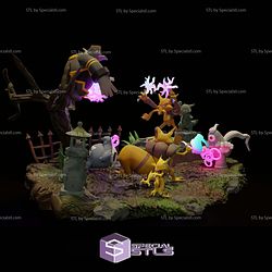Pokemon Battle Diorama Ghost Vs Psychic STL Files