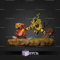 Pokemon Battle Diorama Magmortar Vs Electivire STL Files