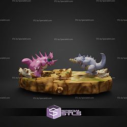 Pokemon Battle Diorama Nidoking Vs Rhydon STL Files