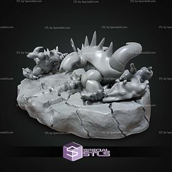 Pokemon Battle Diorama Nidoking Vs Rhydon STL Files