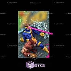 X Men Cyclops Vs Wolverine Wall Buddy 256mm Build Plate STL Files