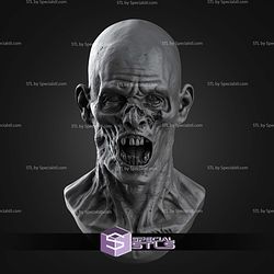 Zombie Head Bust STL Files