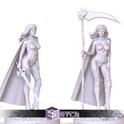 Halloween Lady Death Sword and Scythe