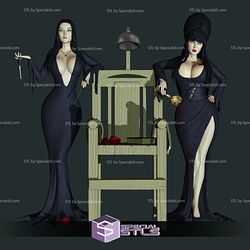 Elvira and Morticia Fanart