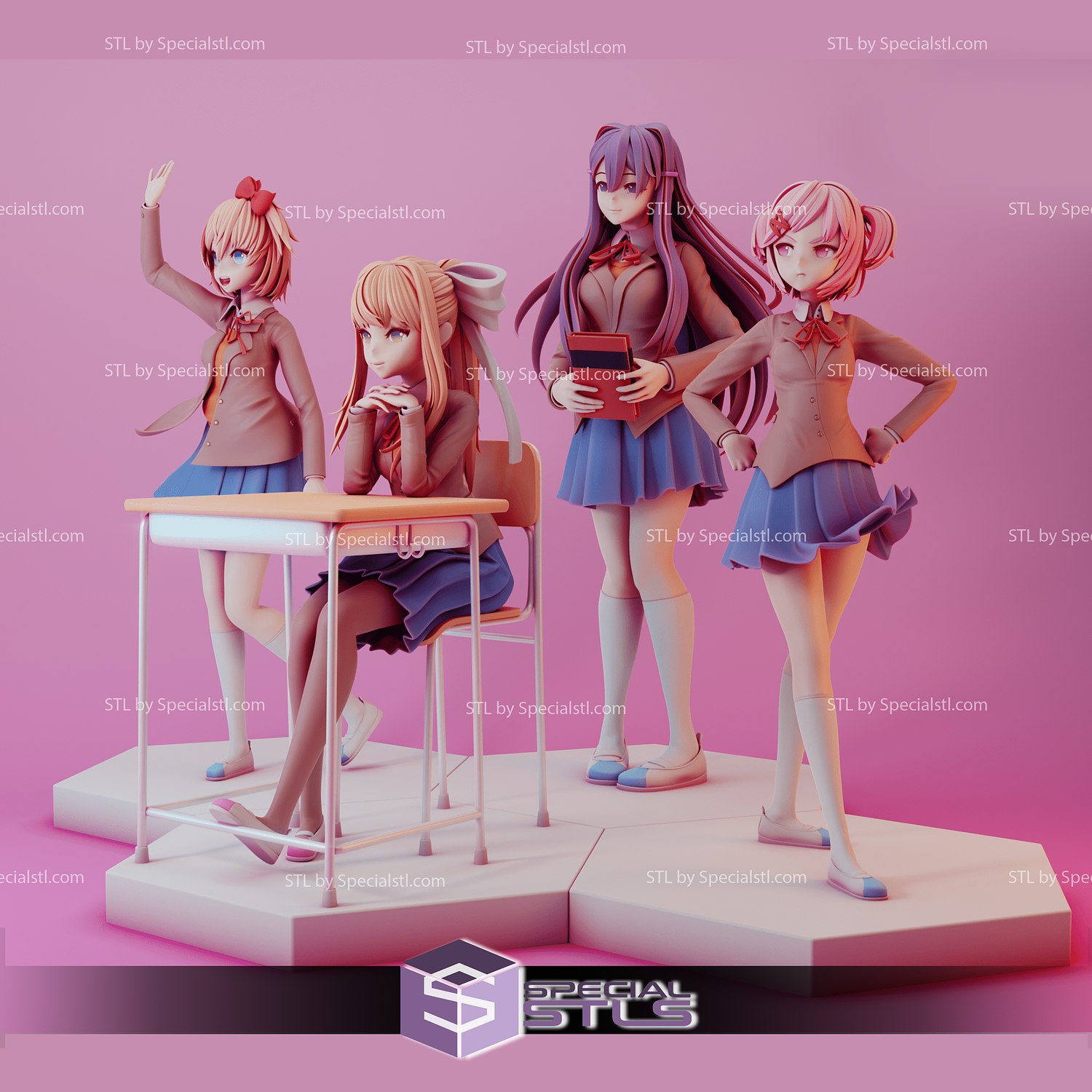 3D file Doki Doki Literature Club! Set ♀️・3D printable model to  download・Cults