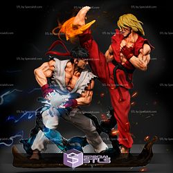 Ken and Ryu Diorama