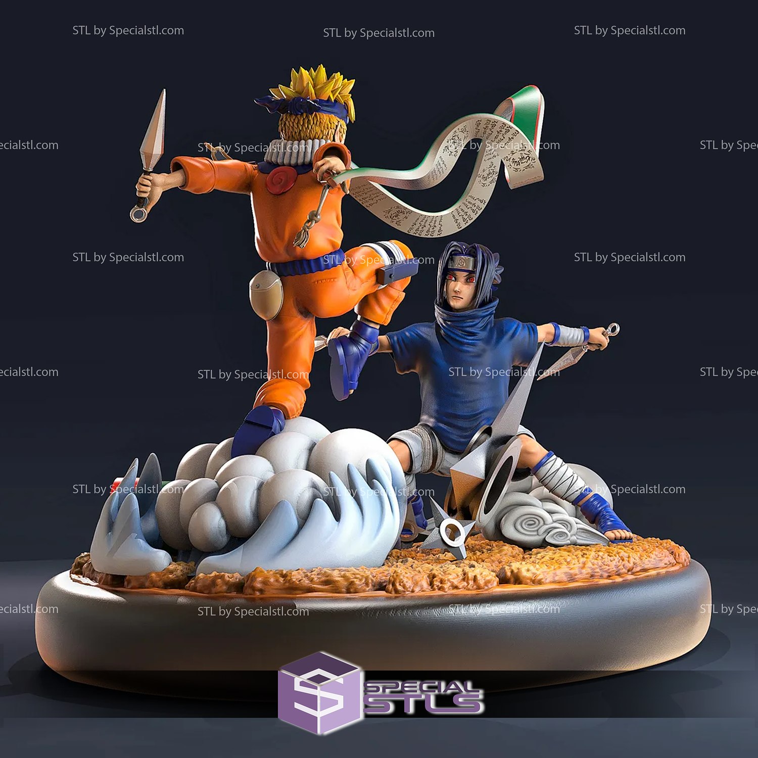 STL file Naruto & Sasuke 🖼️・Model to download and 3D print・Cults