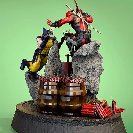 Deadpool Vs Wolverine Diorama