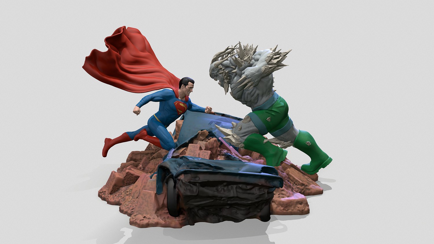 Superman Vs Doomsday Diorama