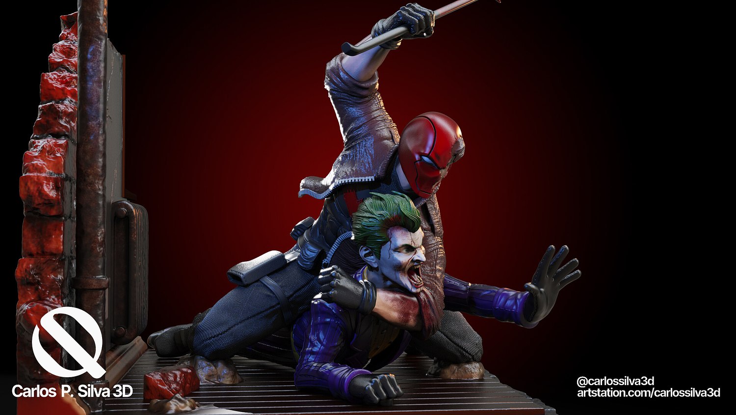 Red Hood vs Joker Diorama