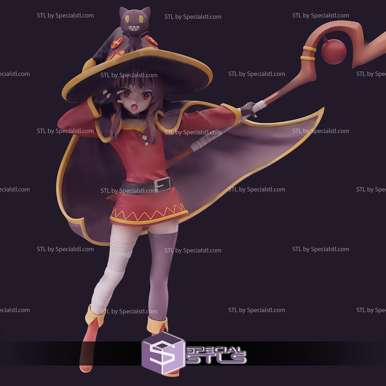 STL file Megumin from Konosuba anime 👧・3D print design to download・Cults