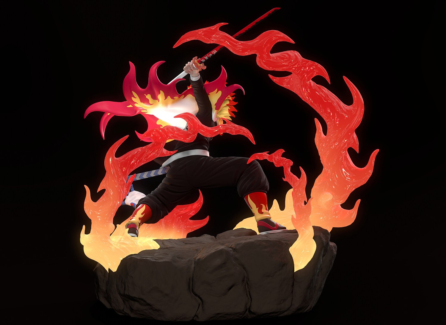 3D file Rengoku - Demon Slayer - V2 3D 💬・3D printer model to