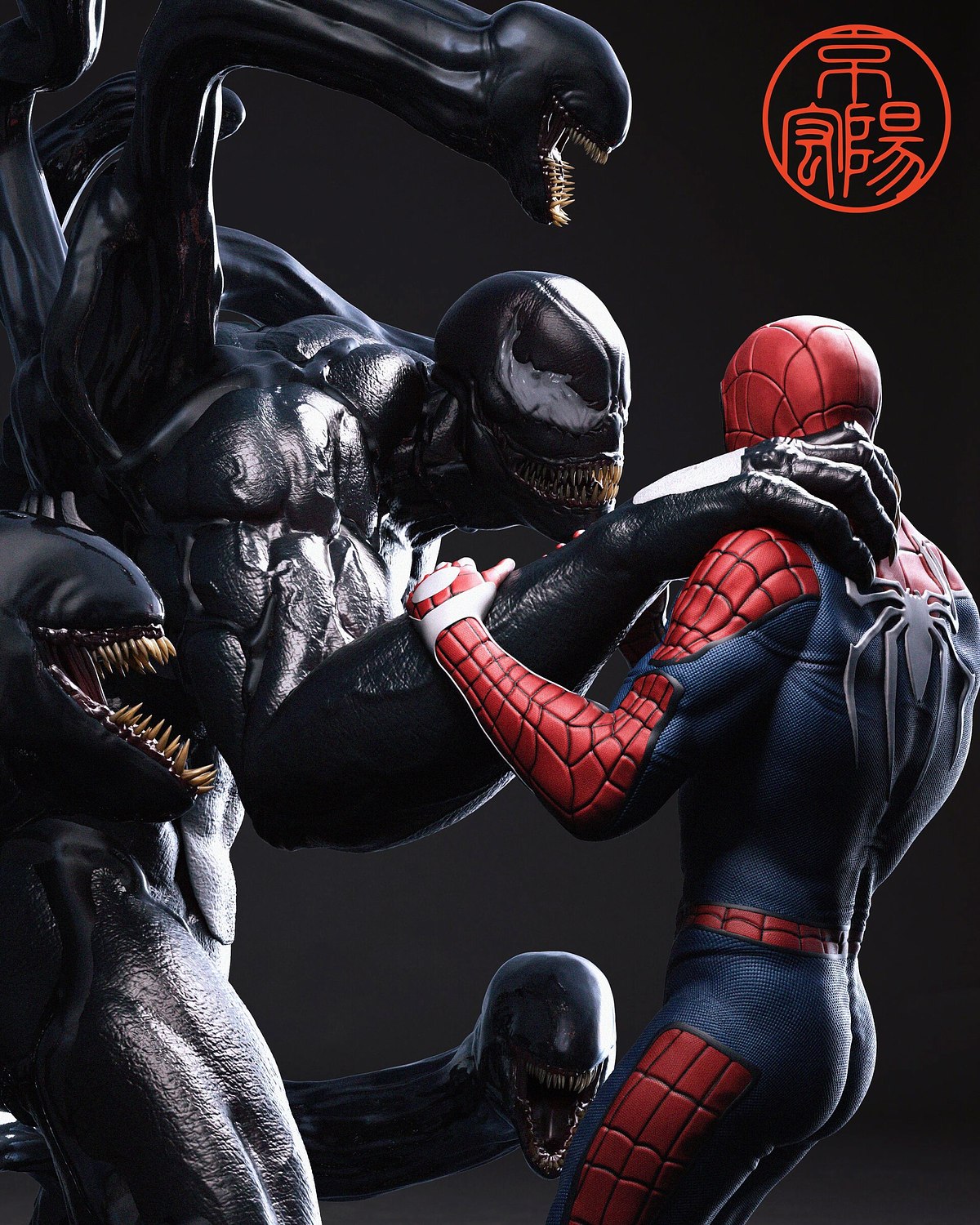 Spiderman vs Venom V2 Diorama