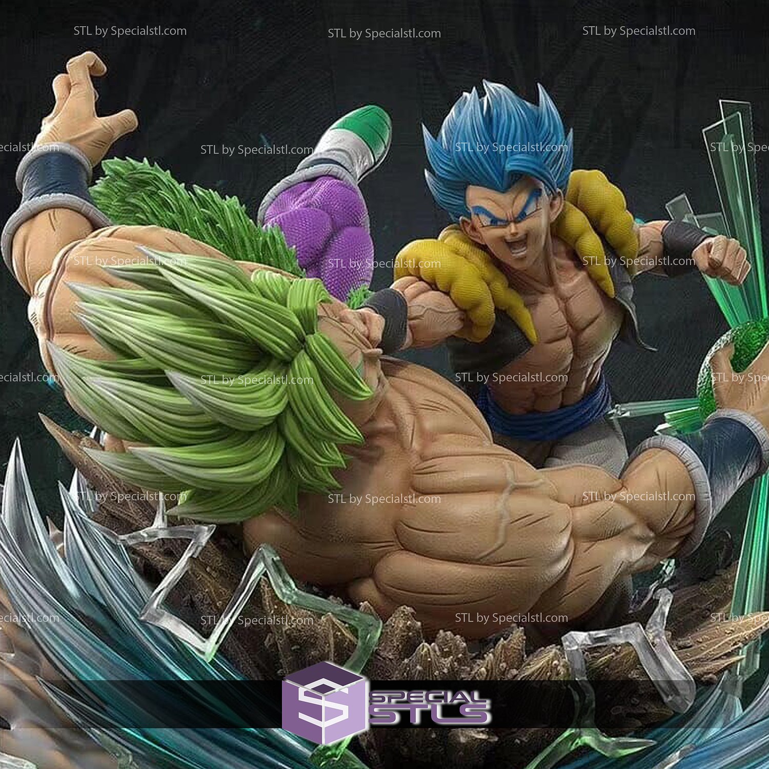 Dragon Ball Super Gogeta Blue Vs Broly Ssj Gogeta Broly 3D Printed