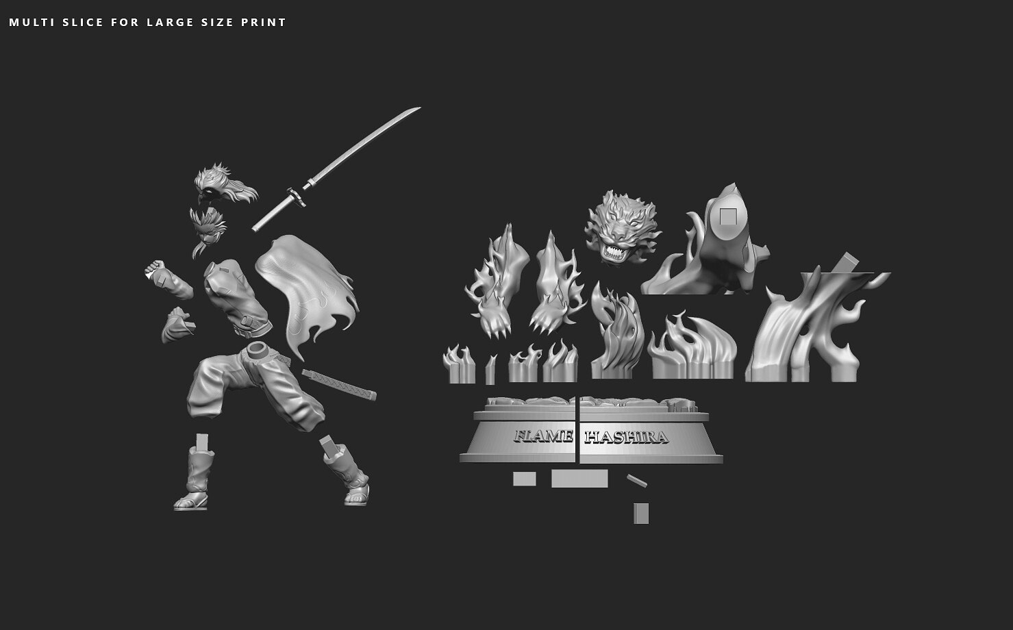 3D file Rengoku - Demon Slayer - V2 3D 💬・3D printer model to download・Cults