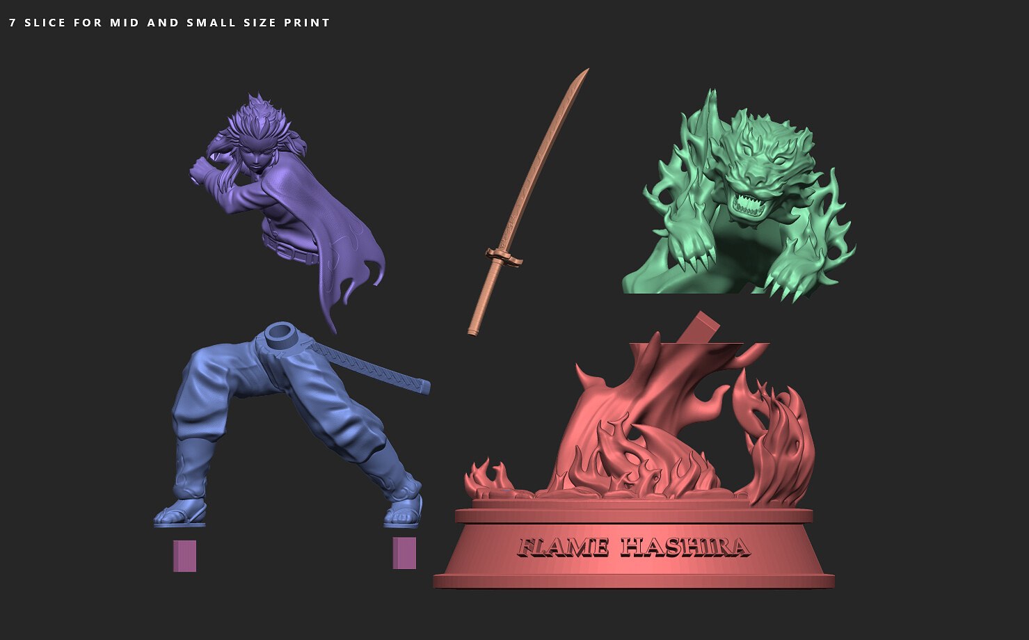 3D file Rengoku - Demon Slayer - V2 3D 💬・3D printer model to download・Cults