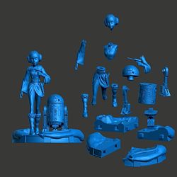 Padme and R2 STL Files From Star Wars