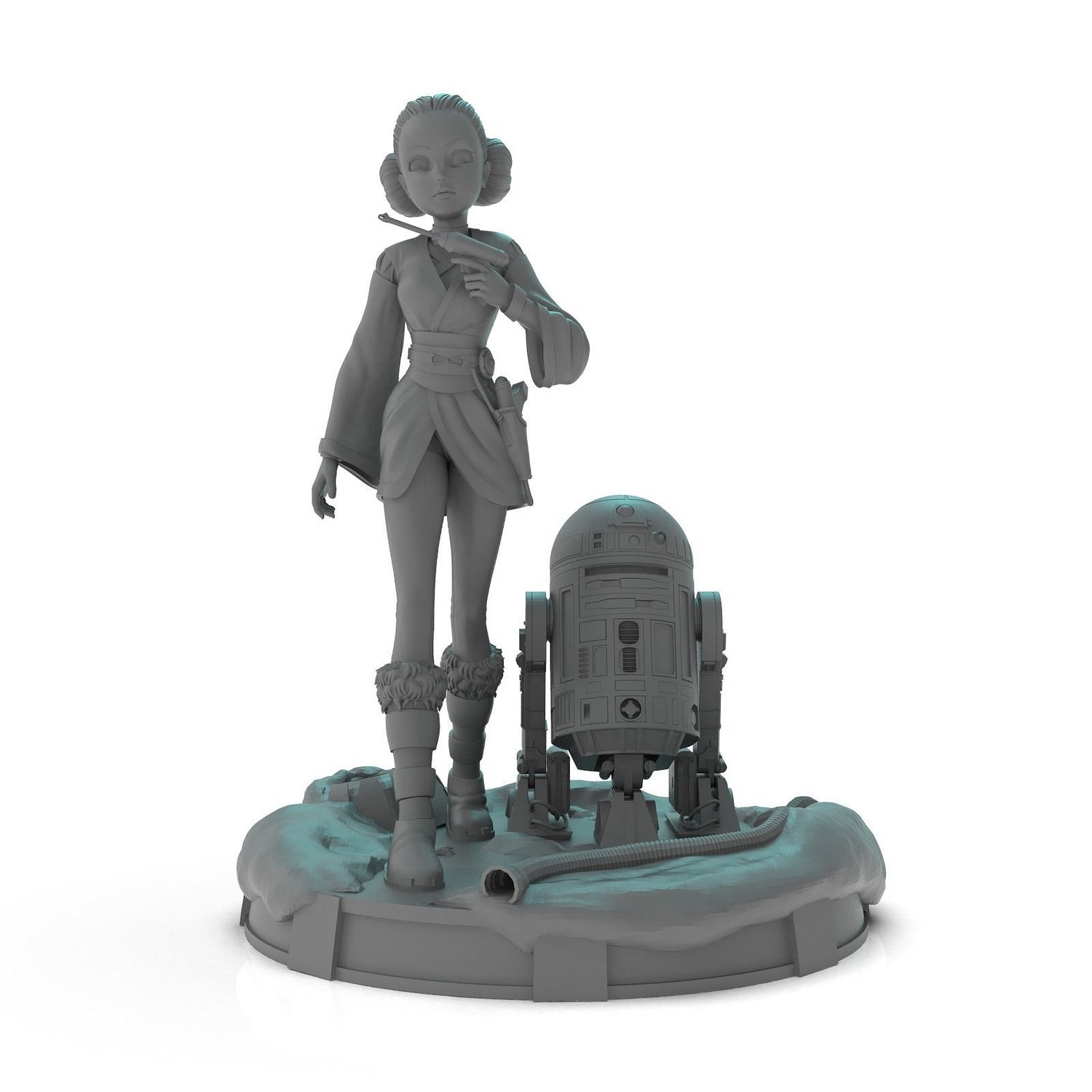 Padme and R2 STL Files From Star Wars