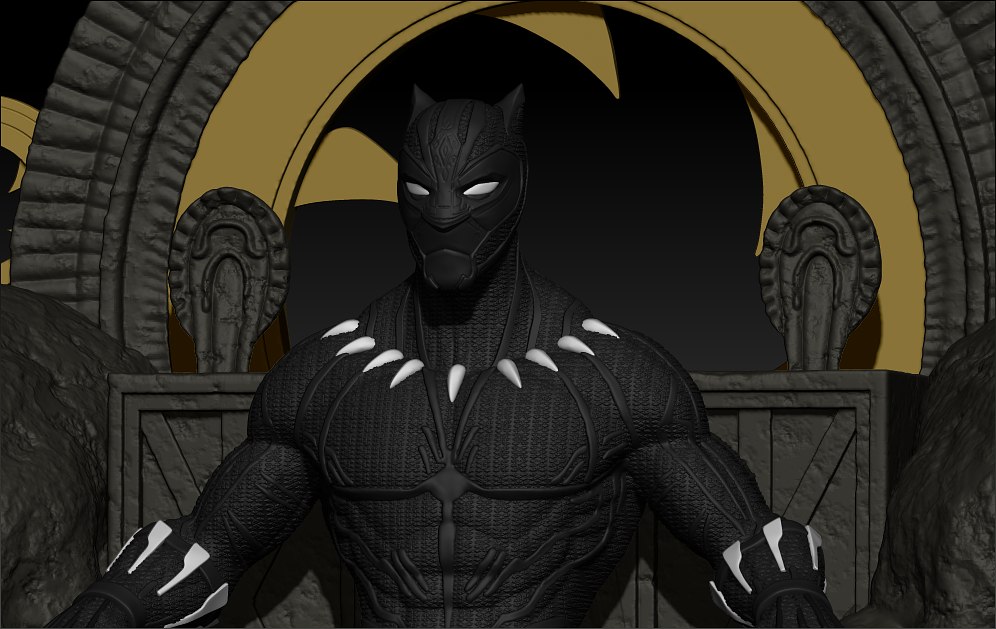 Black Panther on Throne from Marvel