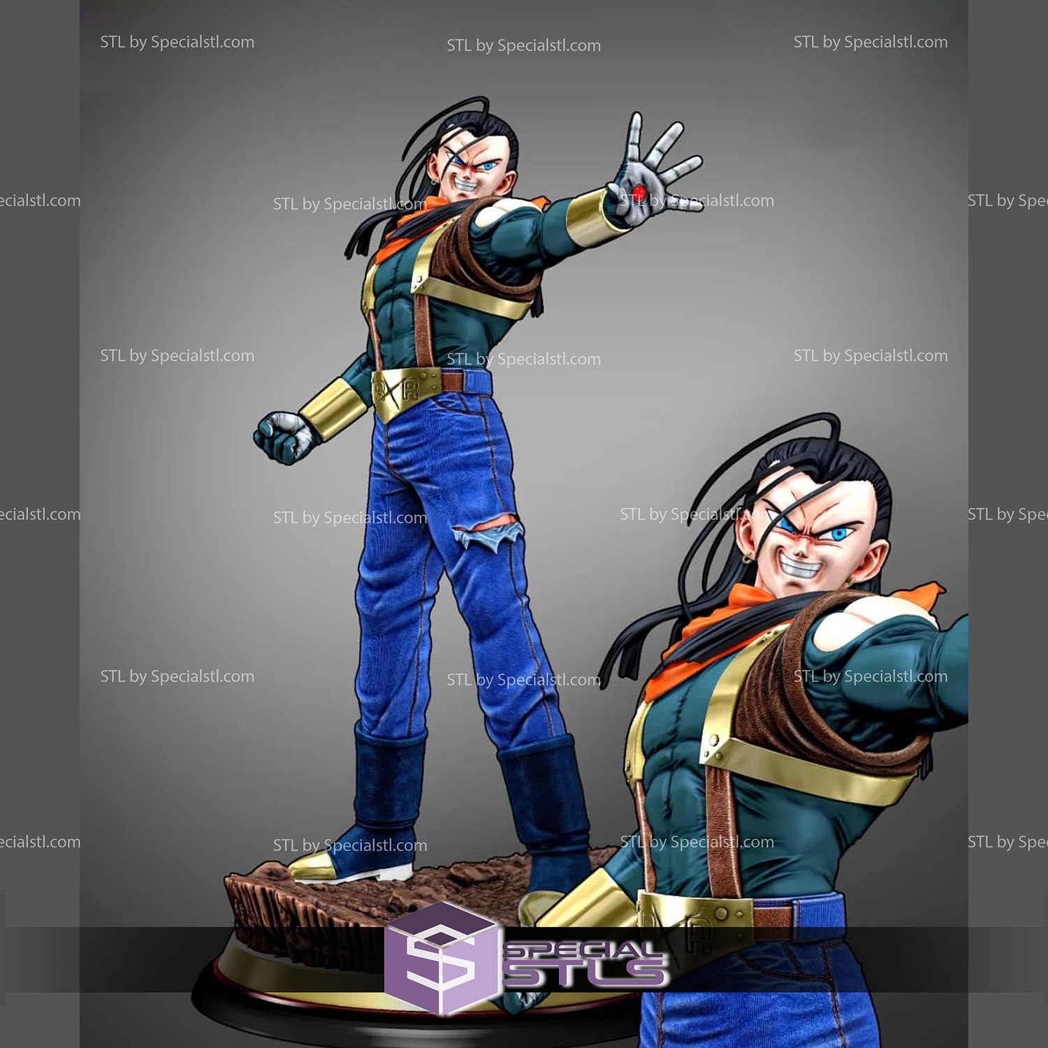 STL file DRAGON BALL Z - ANDROID 17 🐉・3D printing design to