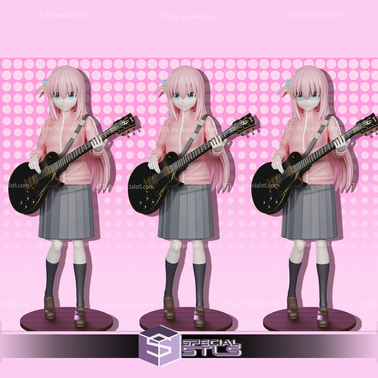 Gotoh Hitori - Bocchi the Rock 3D Model in Woman 3DExport