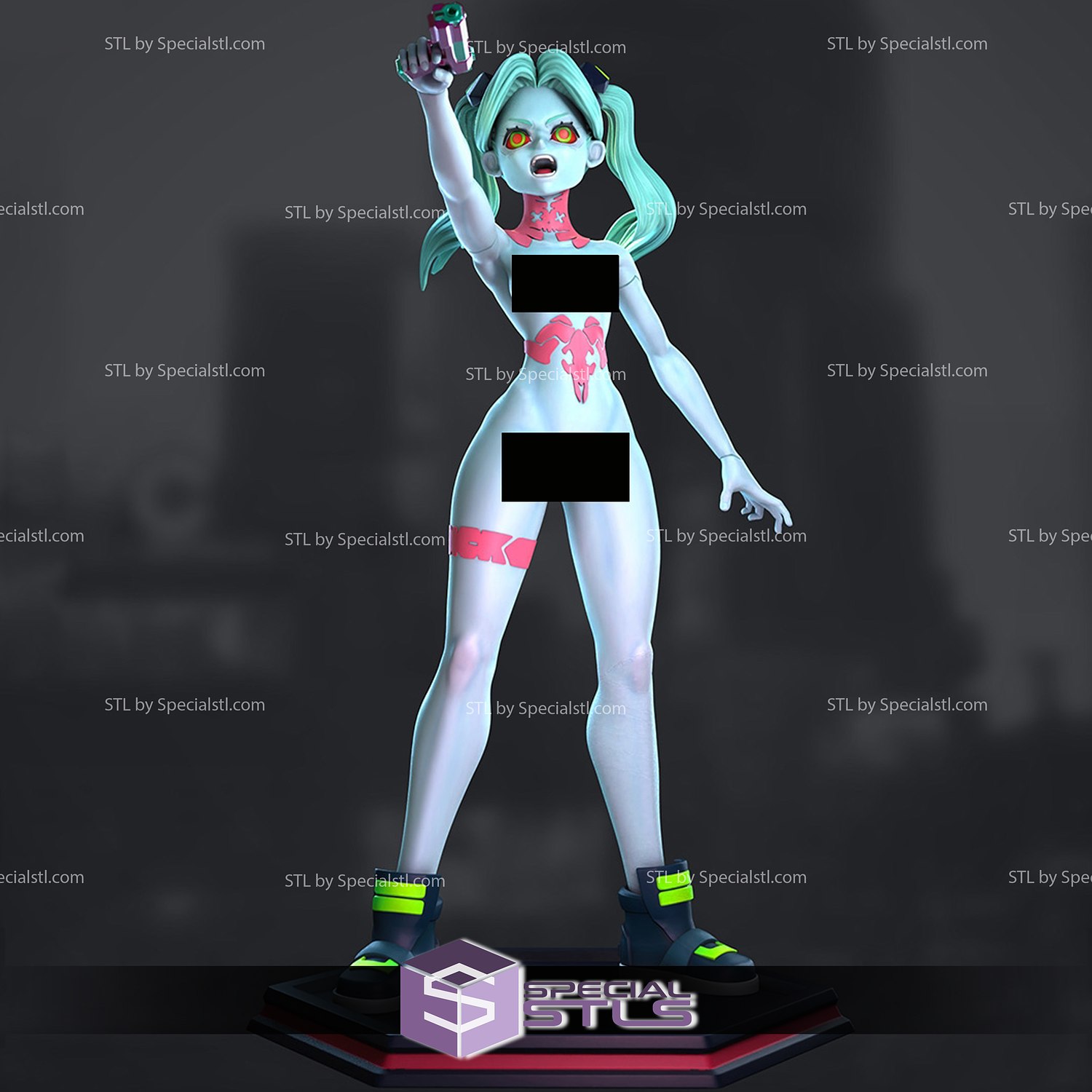 3D file REBECCA CYBERPUNK EDGERUNNERS 2077 ANIME GIRL CHARACTER 3D