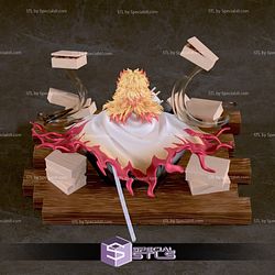 Kyojuro Rengoku 3D Model Having Dinner from Demon Slayer STL