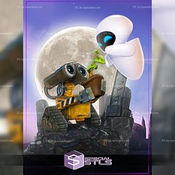 Chibi Wall-e and Eve 3D Model