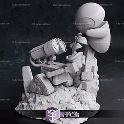 Chibi Wall-e and Eve 3D Model